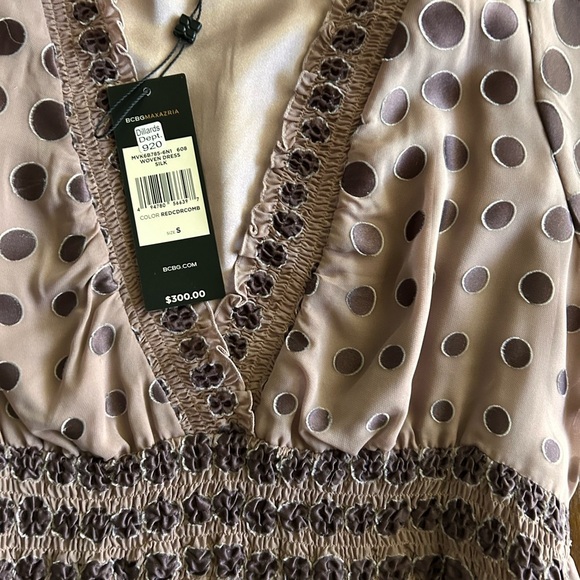 BCBGMaxAzria NWT Polka Dot Mini Dress with Tie - Picture 4 of 5